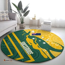 Personalised Australia Socceroos Indigenous Round Carpet Green & Gold