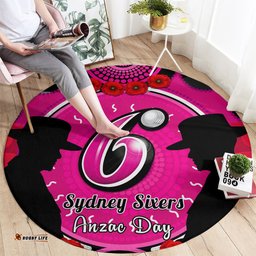Sydney Sixers ANZAC 2024 Round Carpet Lest We Forget Poppy Mix Camouflage