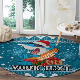 Custom Sharks Rugby Round Carpet Chirstmas Vibe 2023