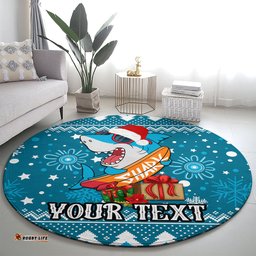 Custom Sharks Rugby Round Carpet Chirstmas Vibe 2023