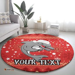 Custom Dolphins Rugby Round Carpet Chirstmas Vibe 2023