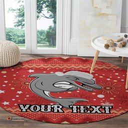 Custom Dolphins Rugby Round Carpet Chirstmas Vibe 2023