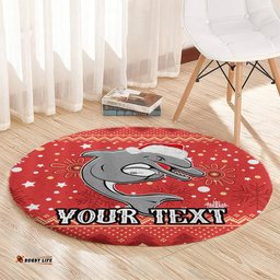 Custom Dolphins Rugby Round Carpet Chirstmas Vibe 2023