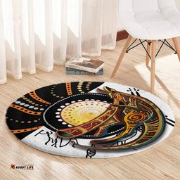Aboriginal Kangaroo Pattern Dot Art Round Carpet TS04