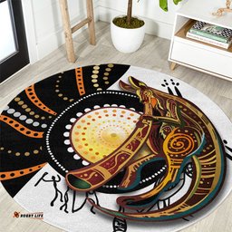 Aboriginal Kangaroo Pattern Dot Art Round Carpet TS04
