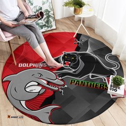 Panthers And Dolphins Round Carpet Sporty Version