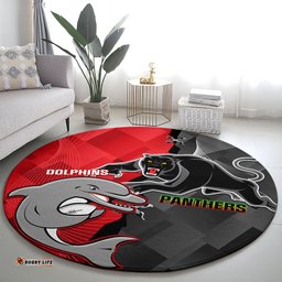 Panthers And Dolphins Round Carpet Sporty Version