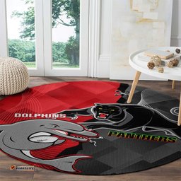 Panthers And Dolphins Round Carpet Sporty Version