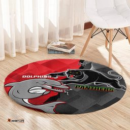 Panthers And Dolphins Round Carpet Sporty Version