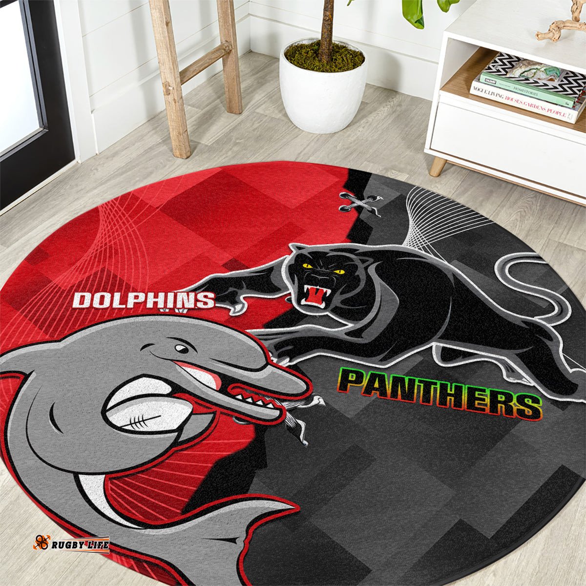 Panthers And Dolphins Round Carpet Sporty Version