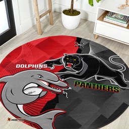 Panthers And Dolphins Round Carpet Sporty Version