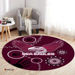 Sea Eagles Round Carpet Indigenous Country Style