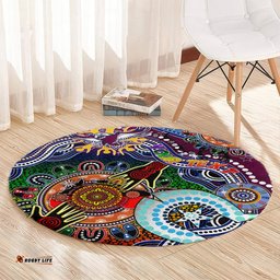 Personalised Eagles NAIDOC Week 2024 Round Carpet Australia Aboriginal Dot Painting DT02
