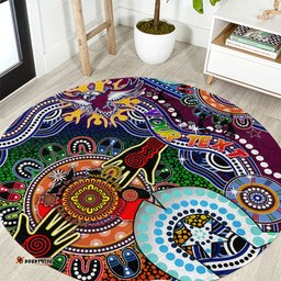 Personalised Eagles NAIDOC Week 2024 Round Carpet Australia Aboriginal Dot Painting DT02