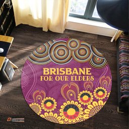 Brisbane Broncos Naidoc Round Rug - Custom Broncos For Our Elders Round Rug