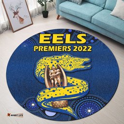 Parramatta Eels Rugby Premiers 2022 Round Carpet Eels Champion Aboriginal Dot Blue Style