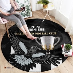 AFL Collingwood Round Carpet Magpies Premiers 2023 With Trophy Proud