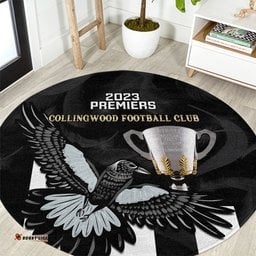 AFL Collingwood Round Carpet Magpies Premiers 2023 With Trophy Proud