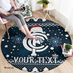 Custom Carlton Blues Football Round Carpet Christmas Vibe 2023