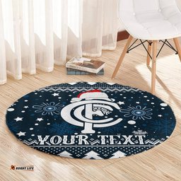 Custom Carlton Blues Football Round Carpet Christmas Vibe 2023