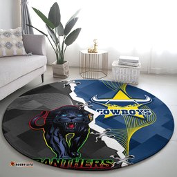 Panthers And Cowboys Rugby Round Carpet Sporty Version