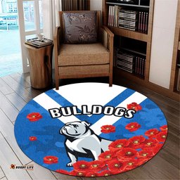 Bulldogs Round Carpet Anzac Day Poppy Flowers