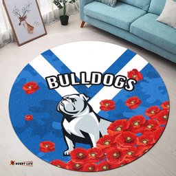 Bulldogs Round Carpet Anzac Day Poppy Flowers