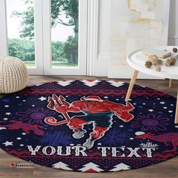 Custom Melbourne Demons Football Round Carpet Narrm Christmas Vibe 2023