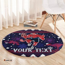 Custom Melbourne Demons Football Round Carpet Narrm Christmas Vibe 2023