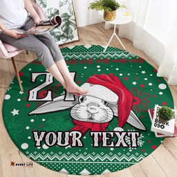Custom Rabbitohs Rugby Round Carpet Glory Glory The South 2023 Christmas Vibe Unique