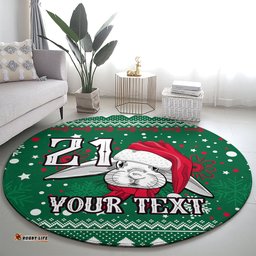Custom Rabbitohs Rugby Round Carpet Glory Glory The South 2023 Christmas Vibe Unique