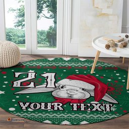 Custom Rabbitohs Rugby Round Carpet Glory Glory The South 2023 Christmas Vibe Unique