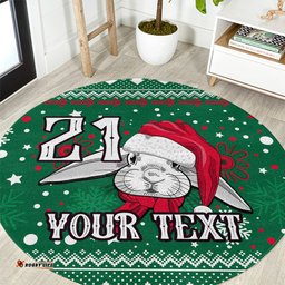 Custom Rabbitohs Rugby Round Carpet Glory Glory The South 2023 Christmas Vibe Unique