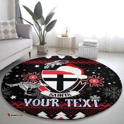 Custom St Kilda Saints Football Round Carpet Christmas Vibe 2023