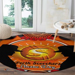 Perth Scorchers ANZAC 2024 Round Carpet Lest We Forget Poppy Mix Camouflage