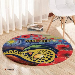 Personalised Eels Rugby ANZAC Round Carpet Starry Night and Field of Poppies