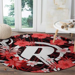 Australian Renegades Cricket Round Carpet Baeuty Pacific Hibiscus and Polynesian Pattern
