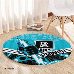Port Adelaide Football Christmas Round Carpet Merry Xmas 2023 Mix Aboriginal Art