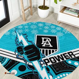 Port Adelaide Football Christmas Round Carpet Merry Xmas 2023 Mix Aboriginal Art