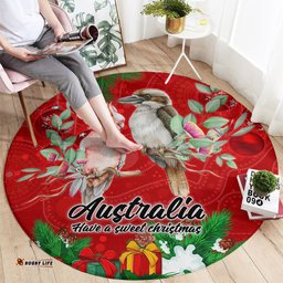 Kookaburra Lover Round Carpet Australia Koalaty Merry Christmas Aboriginal