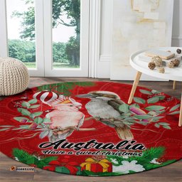 Kookaburra Lover Round Carpet Australia Koalaty Merry Christmas Aboriginal