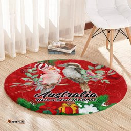 Kookaburra Lover Round Carpet Australia Koalaty Merry Christmas Aboriginal