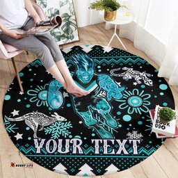 Custom Port Adelaide Power Football Round Carpet Port Adelaide Power Football Christmas Vibe 2023
