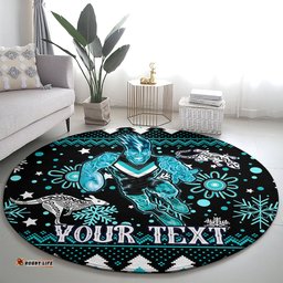Custom Port Adelaide Power Football Round Carpet Port Adelaide Power Football Christmas Vibe 2023