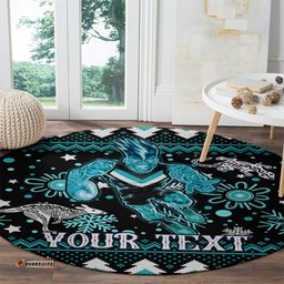 Custom Port Adelaide Power Football Round Carpet Port Adelaide Power Football Christmas Vibe 2023