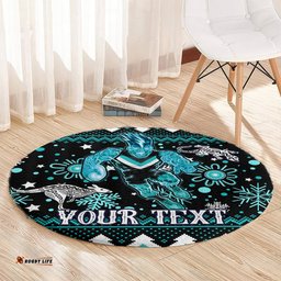 Custom Port Adelaide Power Football Round Carpet Port Adelaide Power Football Christmas Vibe 2023