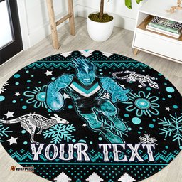 Custom Port Adelaide Power Football Round Carpet Port Adelaide Power Football Christmas Vibe 2023