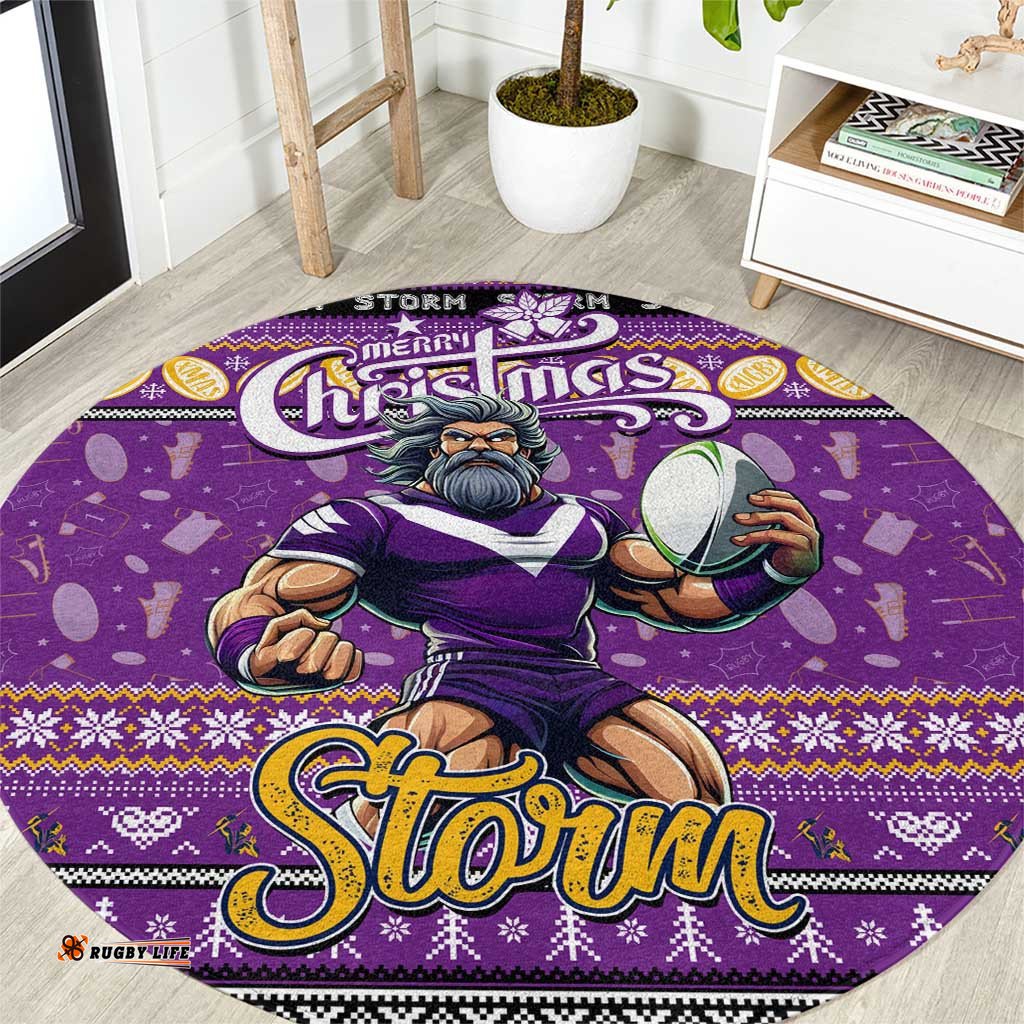 Storm Rugby Xmas Round Carpet Australia NRL Mascot