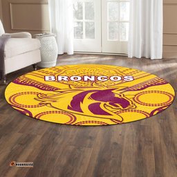 Broncos Indigenous Round Carpet Gold