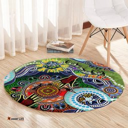 Personalised Raiders NAIDOC Week 2024 Round Carpet Australia Aboriginal Dot Painting
